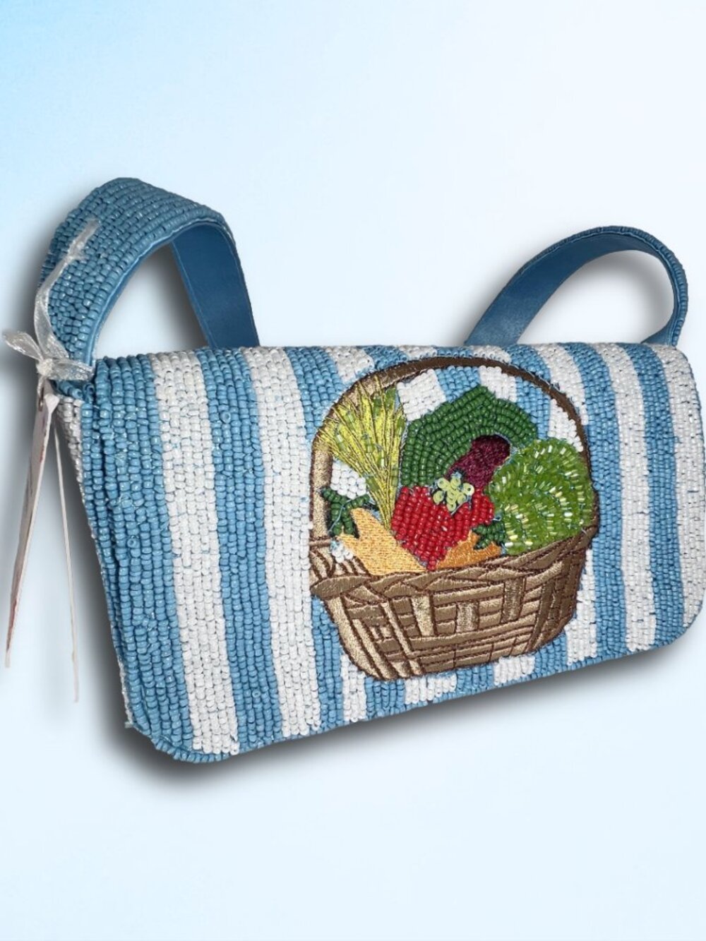 NWT Sol and Mer Beaded Veggie Shoulder Bag Coquette Y2K Purse - Picture 4 of 7